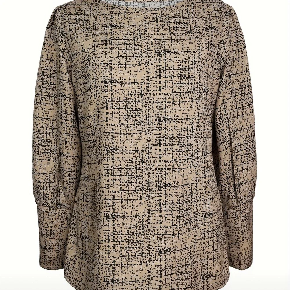 Button Back Blouse Office Long Sleeve Business Dressy Corporate Outfits (8/10)